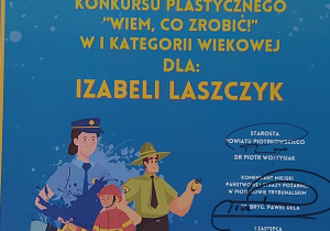 Dyplom za zdobycie pierwszego miejsca
