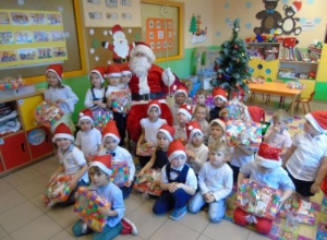 Wizyta Świętego Mikołaja w Przedszkolu Samorządowym w Gorzkowicach.
