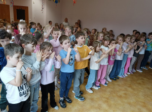 Występ Artystów Filharmonii Łódzkiej w Przedszkolu Samorządowym w Gorzkowicach.